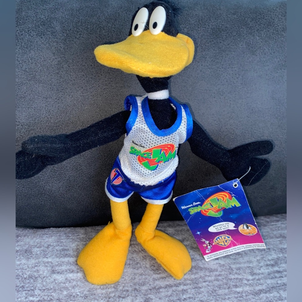 Vintage Warner Bros Space Jam Daffy Duck Plush McDonalds 9 Inch 1996